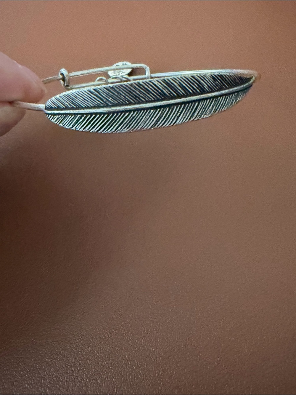 Alex & Ani Feather Bangle Bracelet in Silver Tone